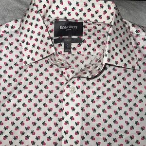 Bonobos I Men’s I Casual-Dress Shirt I Spread Collar I Pink Rose Print